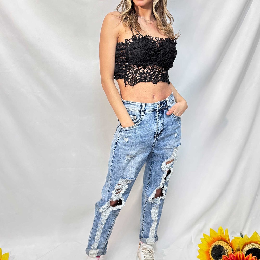 JEANS OCCULT STRAPPATI DENIM